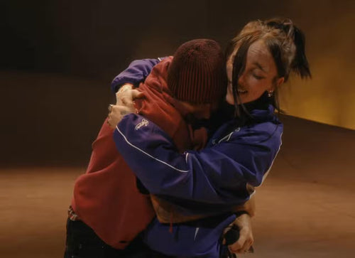 Billie Eilish on stage with Justin Bieber as One Less Lonely Girl at Coachella 2026