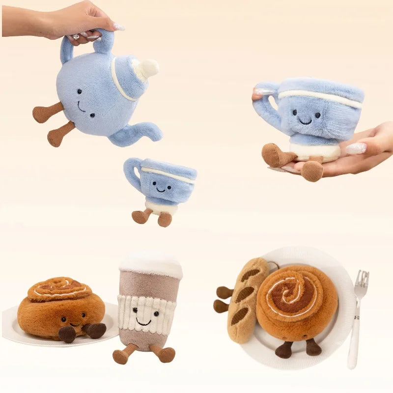 Afternoon Series Plush Toys - Cute Tea Pot, Coffee Cup & Cinnamon