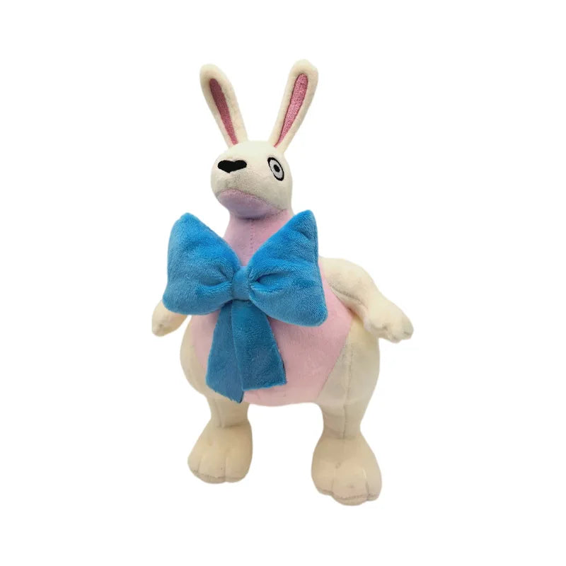 Evil bunny stuffed animal back view soft plush material