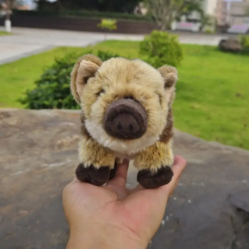 Forest animal stuffed animal wild boar piglet soft polyester fabric texture detail