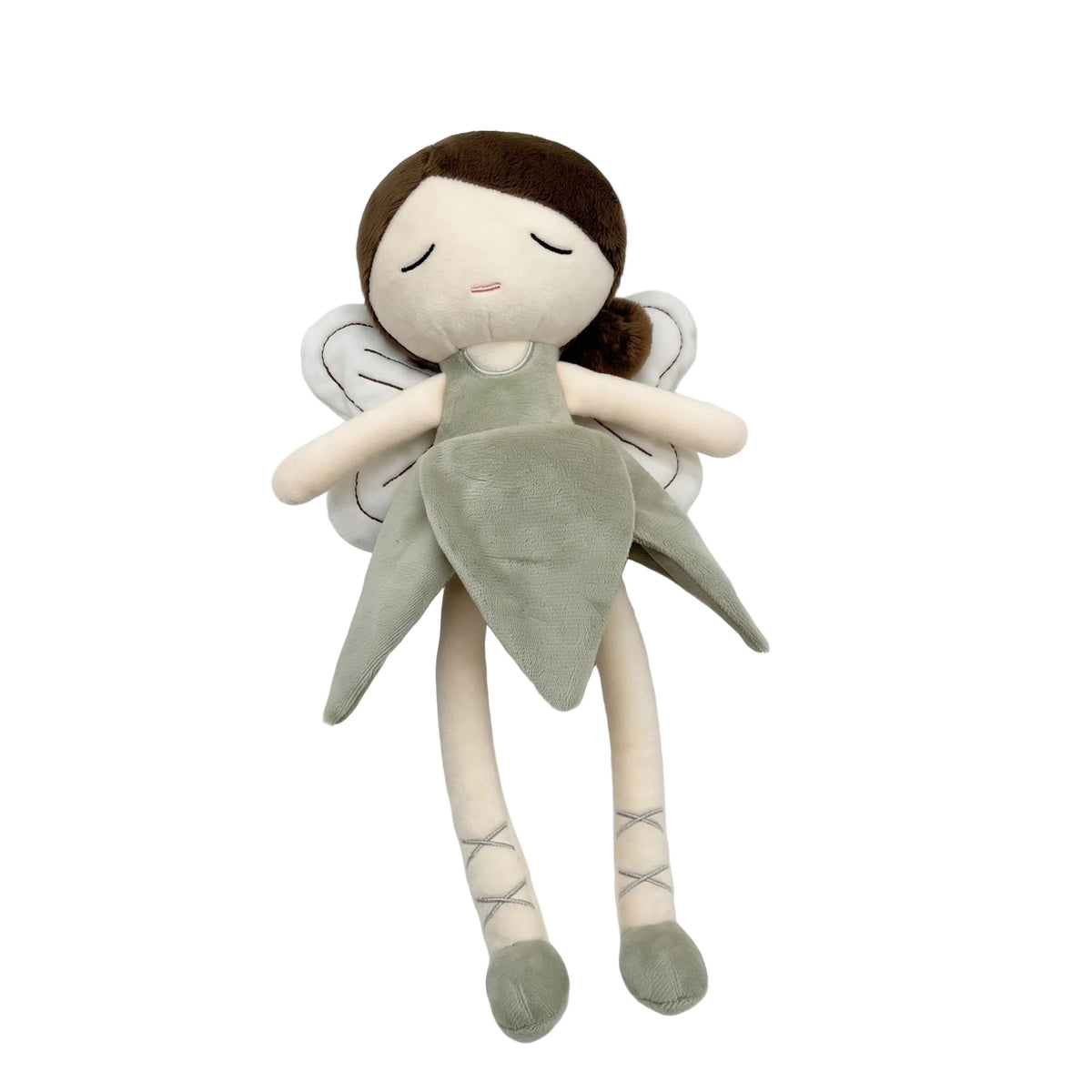 Handmade Flower Fairy Plushie Ballerina Doll | Petal Skirt Winged Fairy Stuffed Animal | Sleepy Eye Nursery Decor Plush 31cm 32cm 34cm