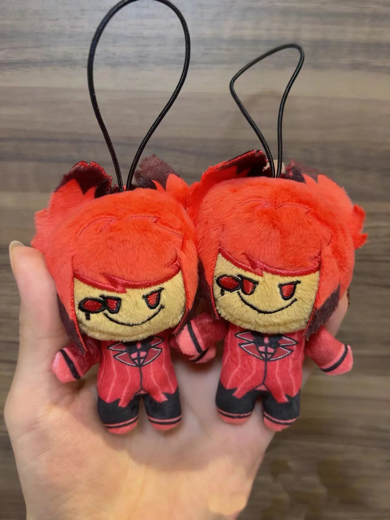 Hazbin Hotel plush collectible Alastor character close up detail