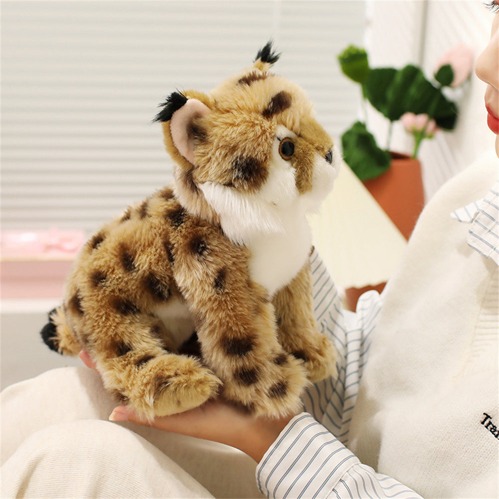 Realistic Lynx Cub Plush 28cm | Handmade Wildcat Bobcat Stuffed Animal Plushie