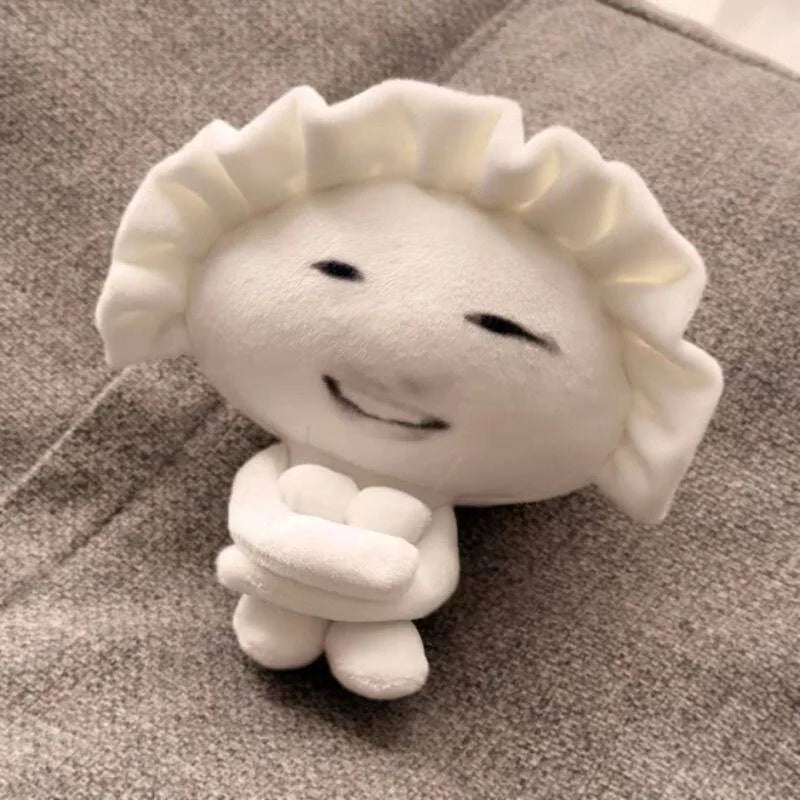 Meme gyoza plush keychain front view expressive face