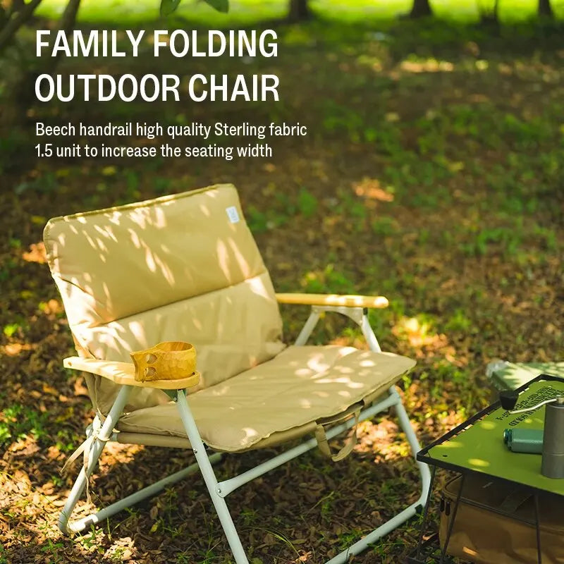 Portable double camping chair outdoor setting