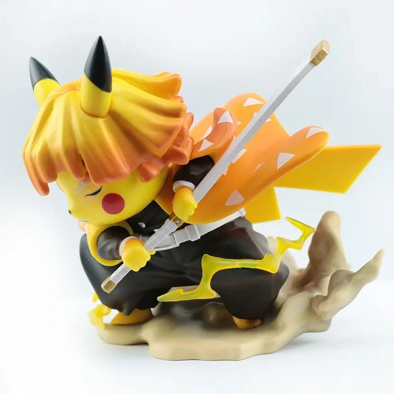 Demon Slayer Zenitsu figurine with Pokemon-inspired theme