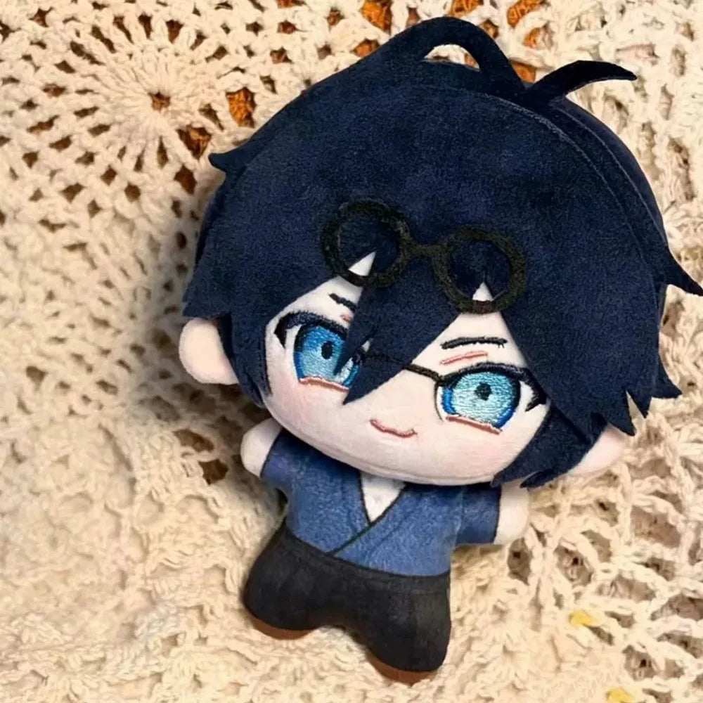 Tamamori plush doll flat lay product photo on white background with size ruler