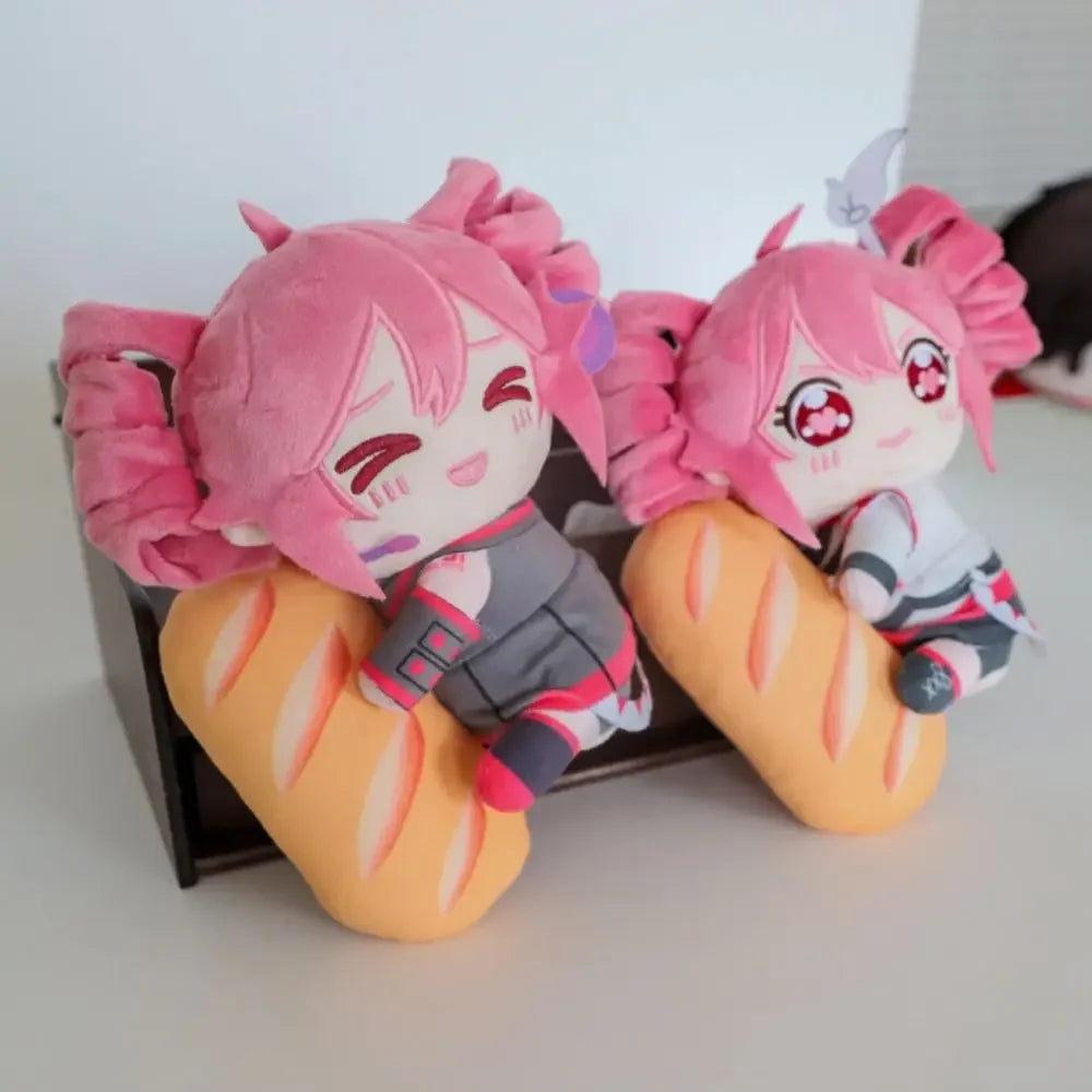 Teto Kasane plush in UTAU signature grey and red uniform.