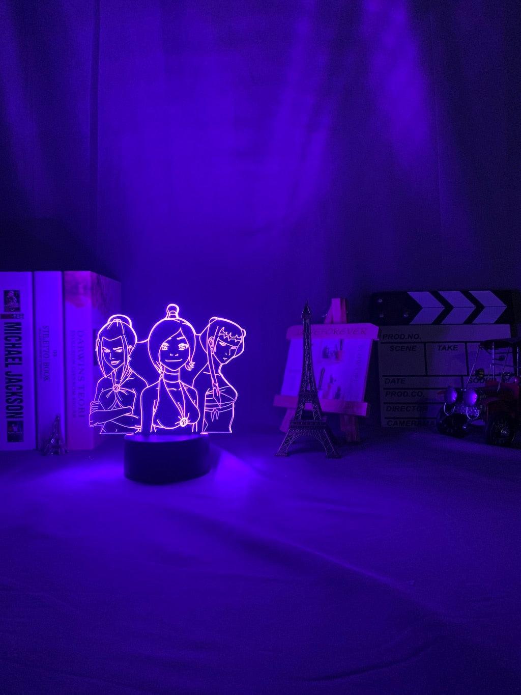 Azula/mai/ Ty Lee lamp ATLA - aprasi