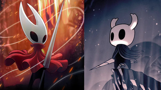 Sherma the singing pilgrim NPC from Hollow Knight Silksong standing in front of a door in The Marrow