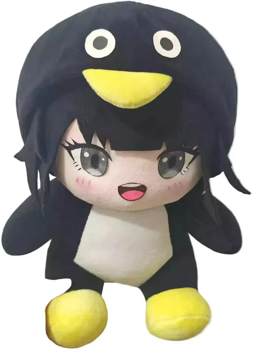 Emperor penguin with black white yellow coloring mirroring the Arknights Endfield Endministrator character design gugu gaga meme 2026