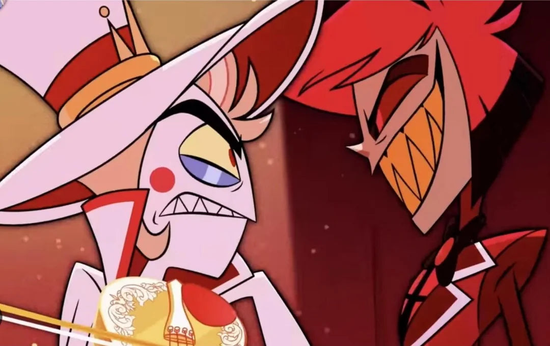 : Lucifer and Alastor rivalry father figure analysis Hazbin Hotel Dad Beat Dad