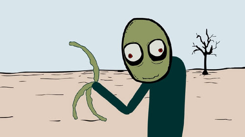 Rusted metal texture evoking the decayed post-war world of Salad Fingers animated series