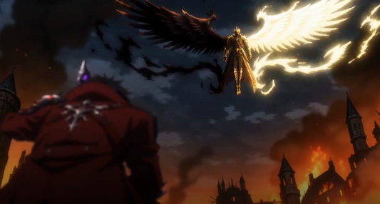 The Hell's Inheritor is streaming on Trimz. Watch here for RAI ARCS' dark fantasy saga about a god-slayer wielding forbidden shadow-fire, new episodes daily.