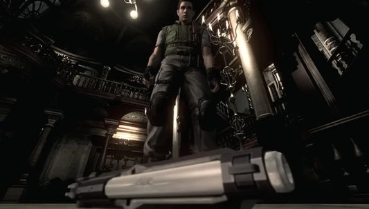 dark forest survival horror atmosphere Resident Evil Remake Spencer Mansion opening