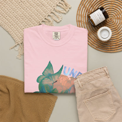Unfold Rose Graphic Tee | Vintage Floral Garment Dyed Unisex T-Shirt by Aprasi