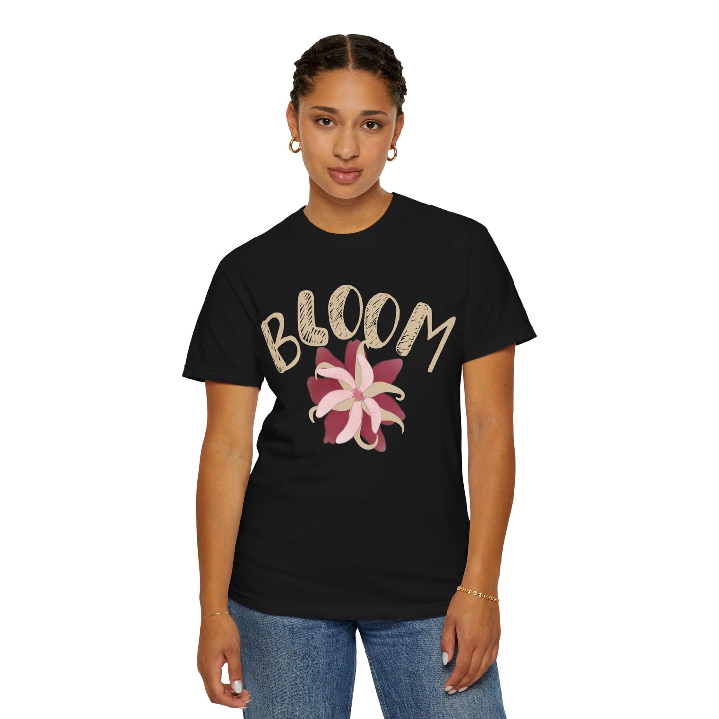 Bloom Floral T-Shirt — Retro Pink Blossom Graphic