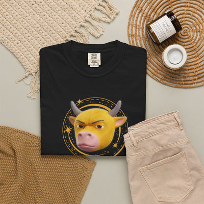 Niu Lai Ox Meme Graphic Tee | 牛来 Celestial Halo Streetwear Shirt | Comfort Colors 1717