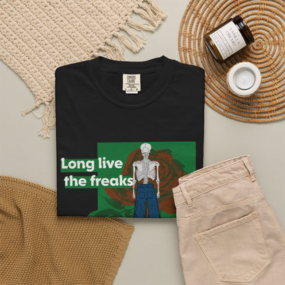 Long Live the Freaks" Gothic Skeleton T-Shirt