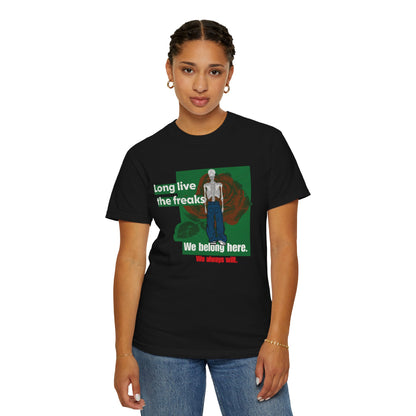 Long Live the Freaks" Gothic Skeleton T-Shirt