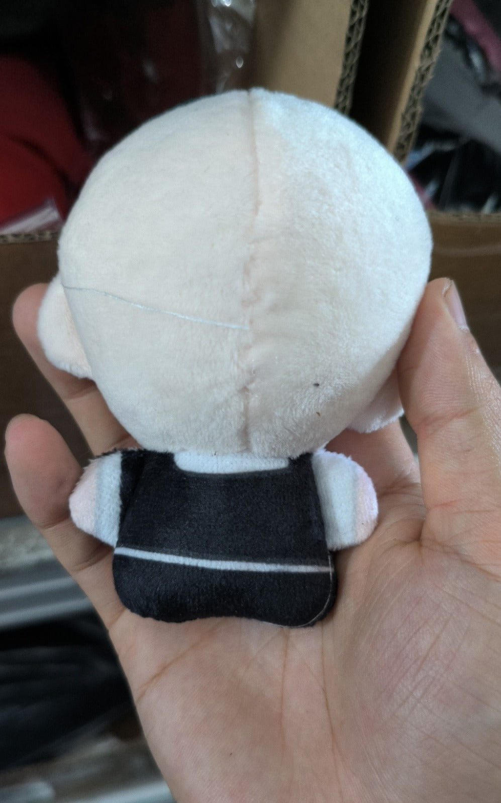 15cm emo-rock rhythm guitarist plush doll dressed in punk-rock mourning suit inspired by the Three Cheers for Sweet Revenge era