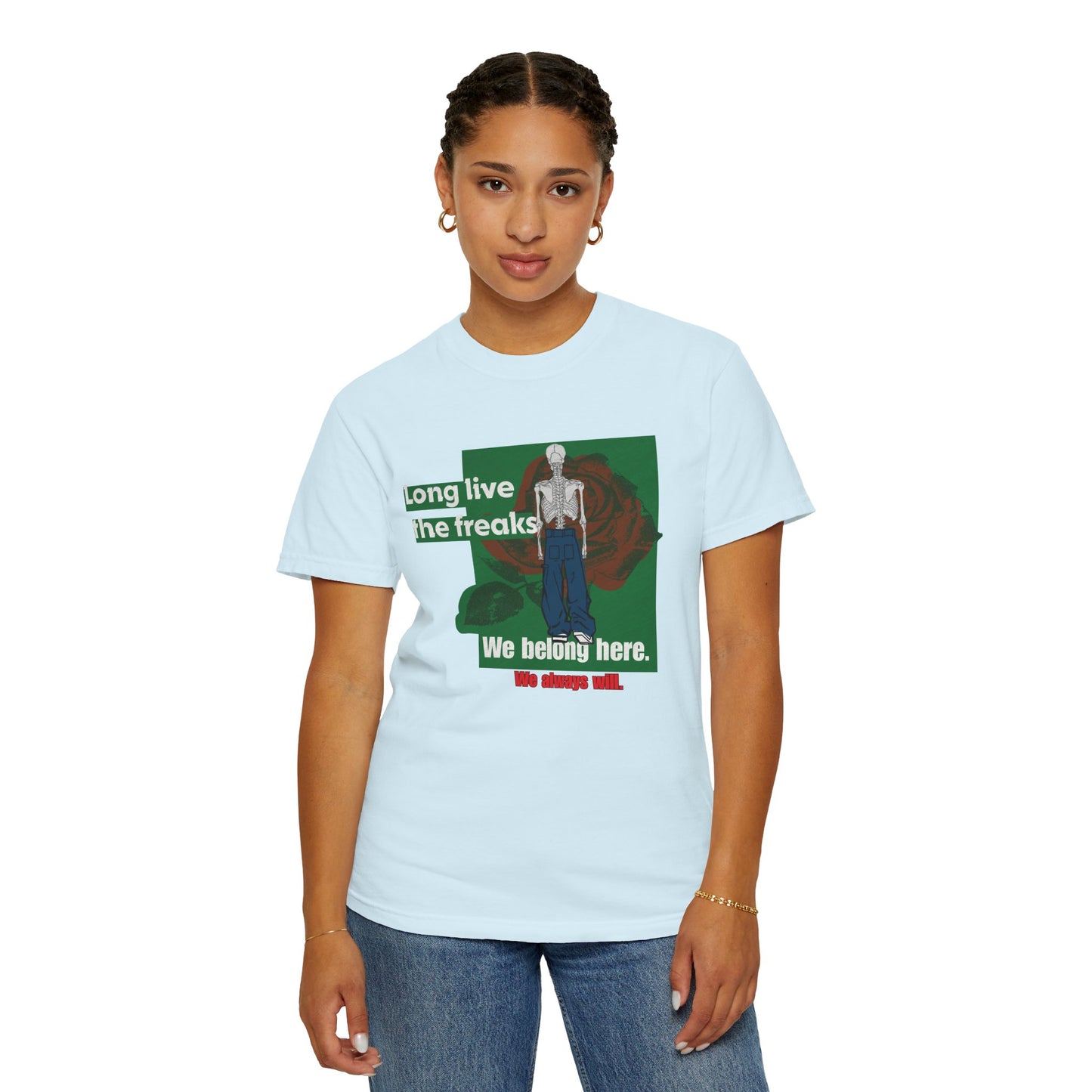 Long Live the Freaks" Gothic Skeleton T-Shirt