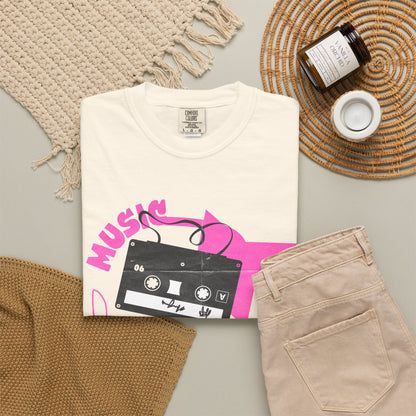 Music Nostalgia Graphic T-Shirt | Vintage Cassette Apparel | Retro Music Tee