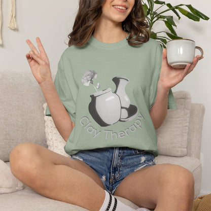 Clay Therapy Unisex Tee — Pottery Lover Shirt | Ceramic Artist Gift | Comfort Colors Garment Dyed Tee