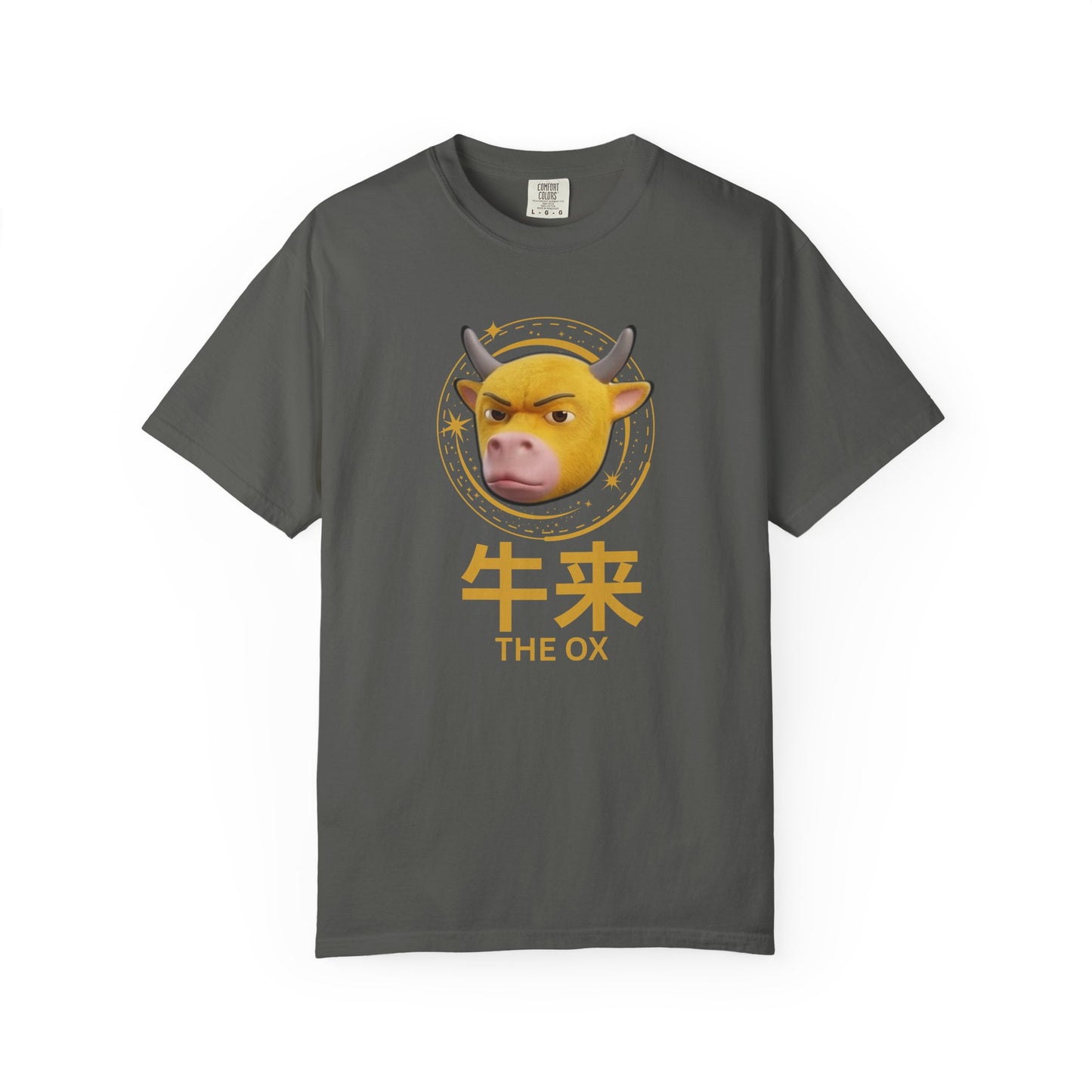 Niu Lai Ox Meme Graphic Tee | 牛来 Celestial Halo Streetwear Shirt | Comfort Colors 1717