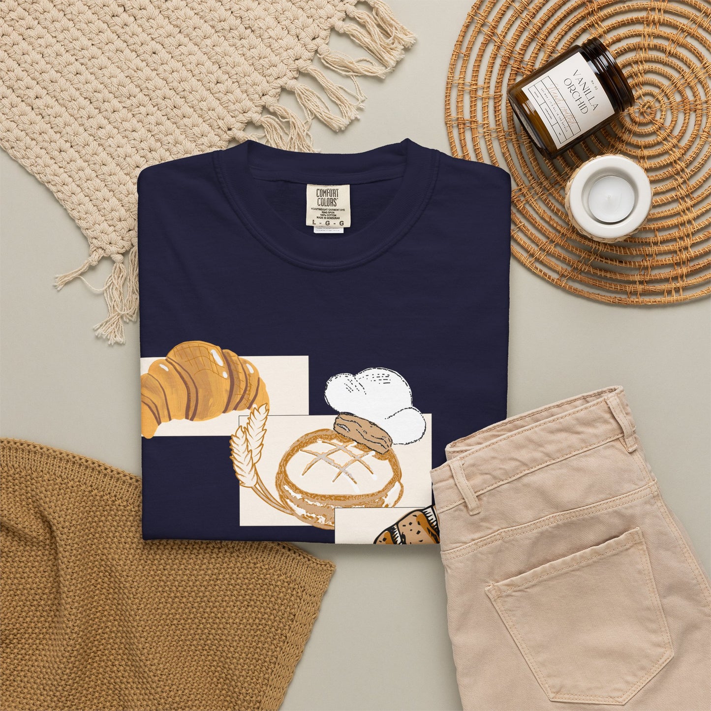 Bakery Graphic T-Shirt | Sourdough & Croissant Design | Bread Enthusiast Tee