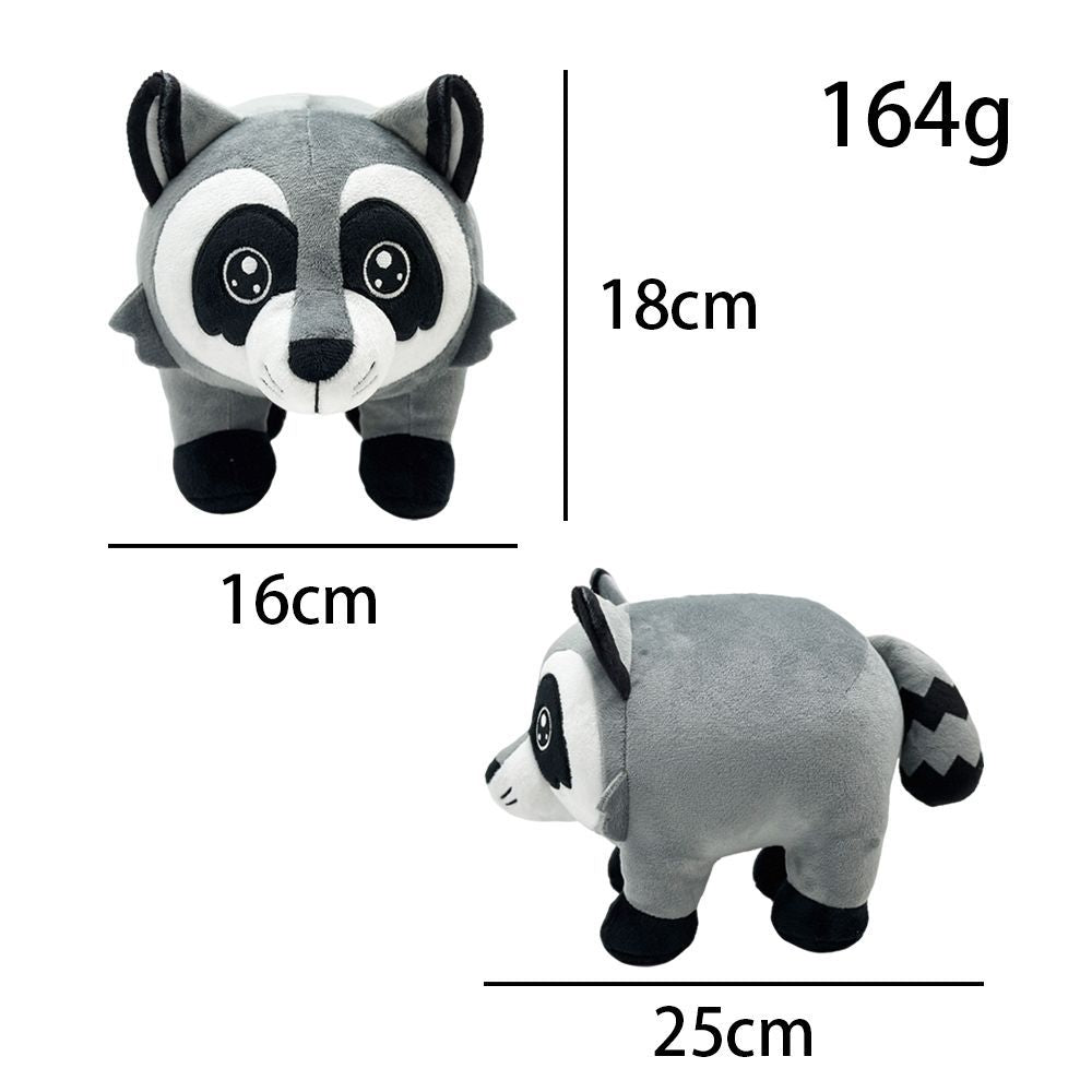 18cm Jimothy plush toy with rounded neckless raccoon silhouette