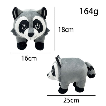 18cm Jimothy plush toy with rounded neckless raccoon silhouette