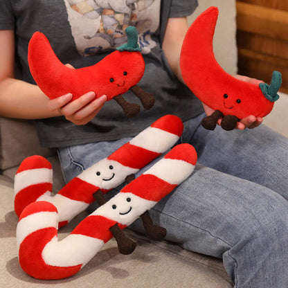 18cm chili pepper stuffed animal PP cotton handmade plushie close-up