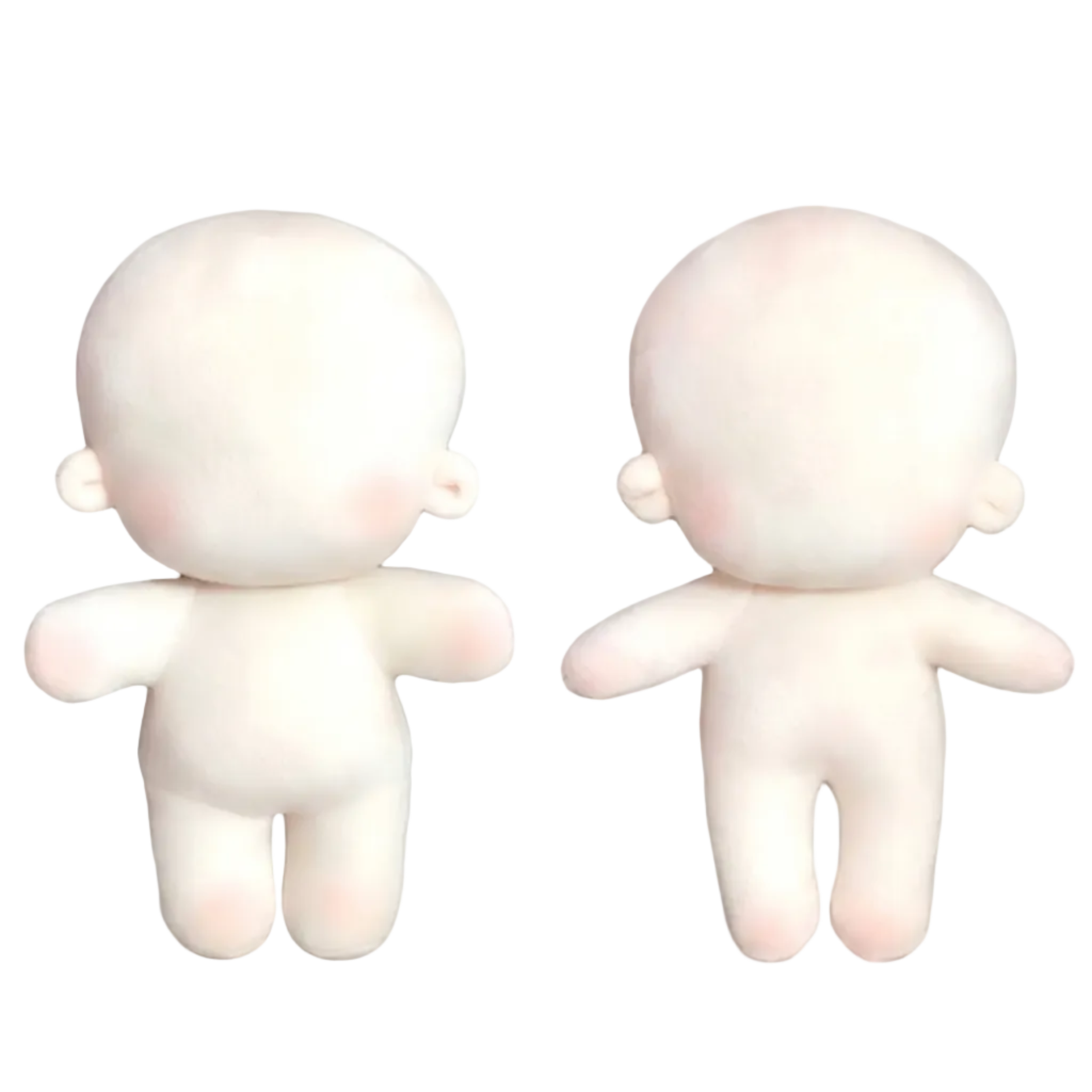 20cm naked body plush doll blank canvas front view

