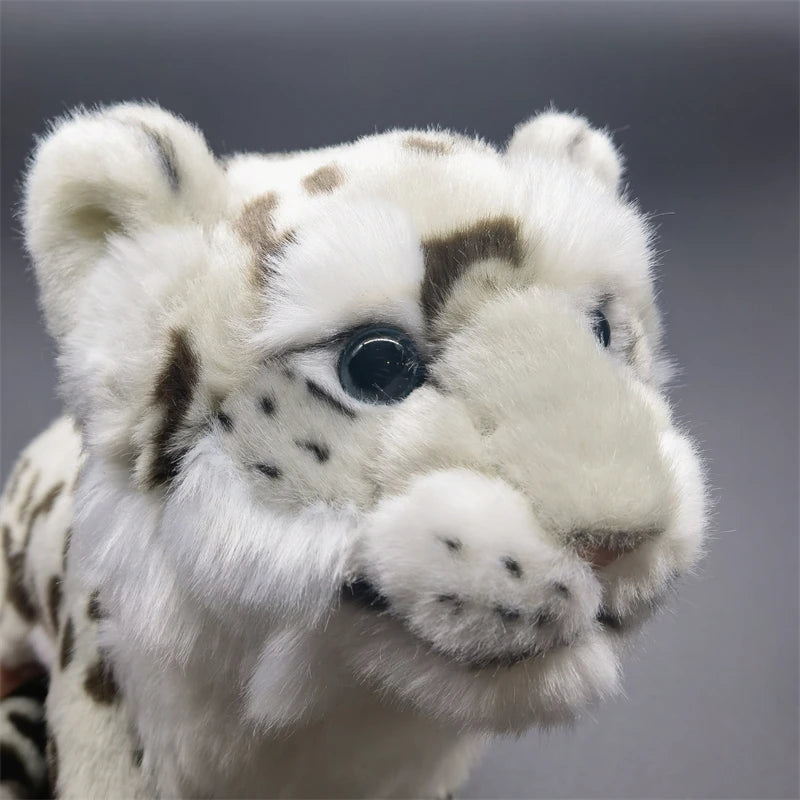 23cm snow leopard stuffed toy with ruler for size reference