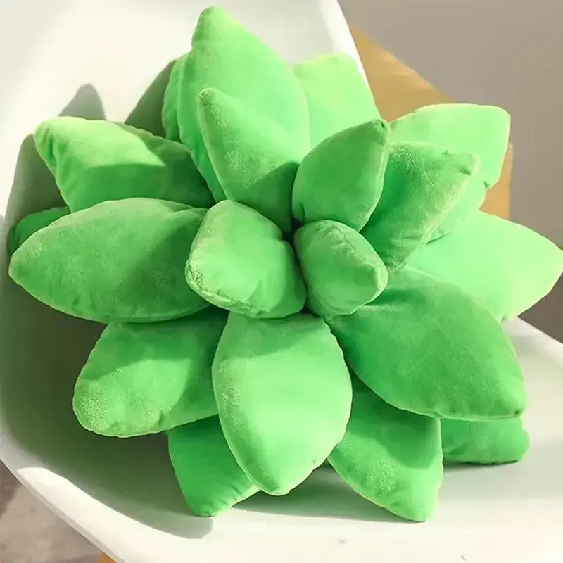 Simulation Creative Succulent Throw Pillow Cute Cactus Plant Pillows Leaf Decoration Soft Plush for Adults Children Home Decor grass green / 25cm