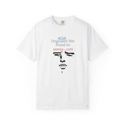404 Originality Not Found pixel face satire graphic tee by Aprasi in garment dyed heavyweight cotton
