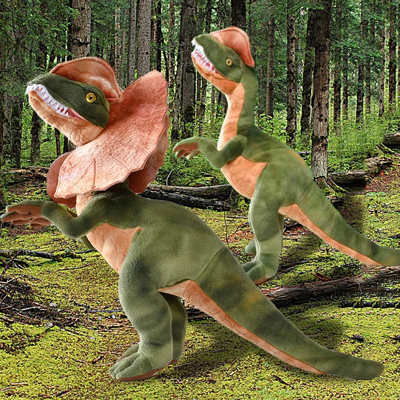 50cm green dino plush toy beside size reference object