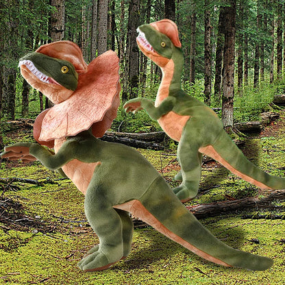50cm green dino plush toy beside size reference object