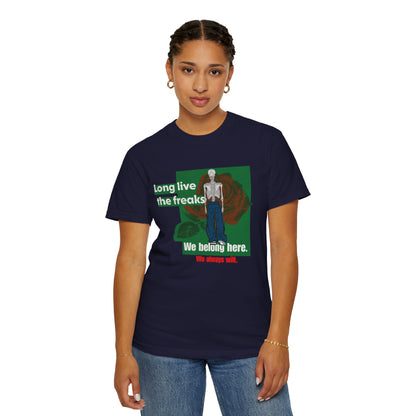 Long Live the Freaks" Gothic Skeleton T-Shirt