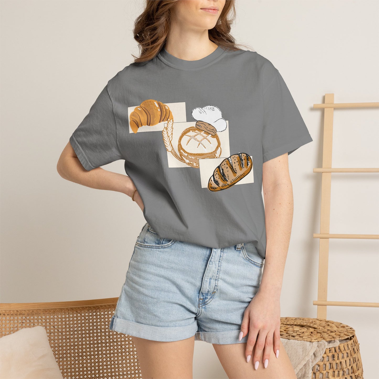 Bakery Graphic T-Shirt | Sourdough & Croissant Design | Bread Enthusiast Tee