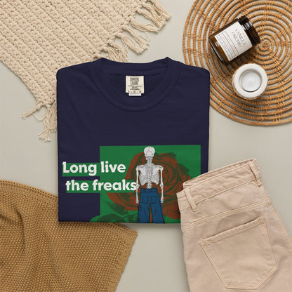Long Live the Freaks" Gothic Skeleton T-Shirt