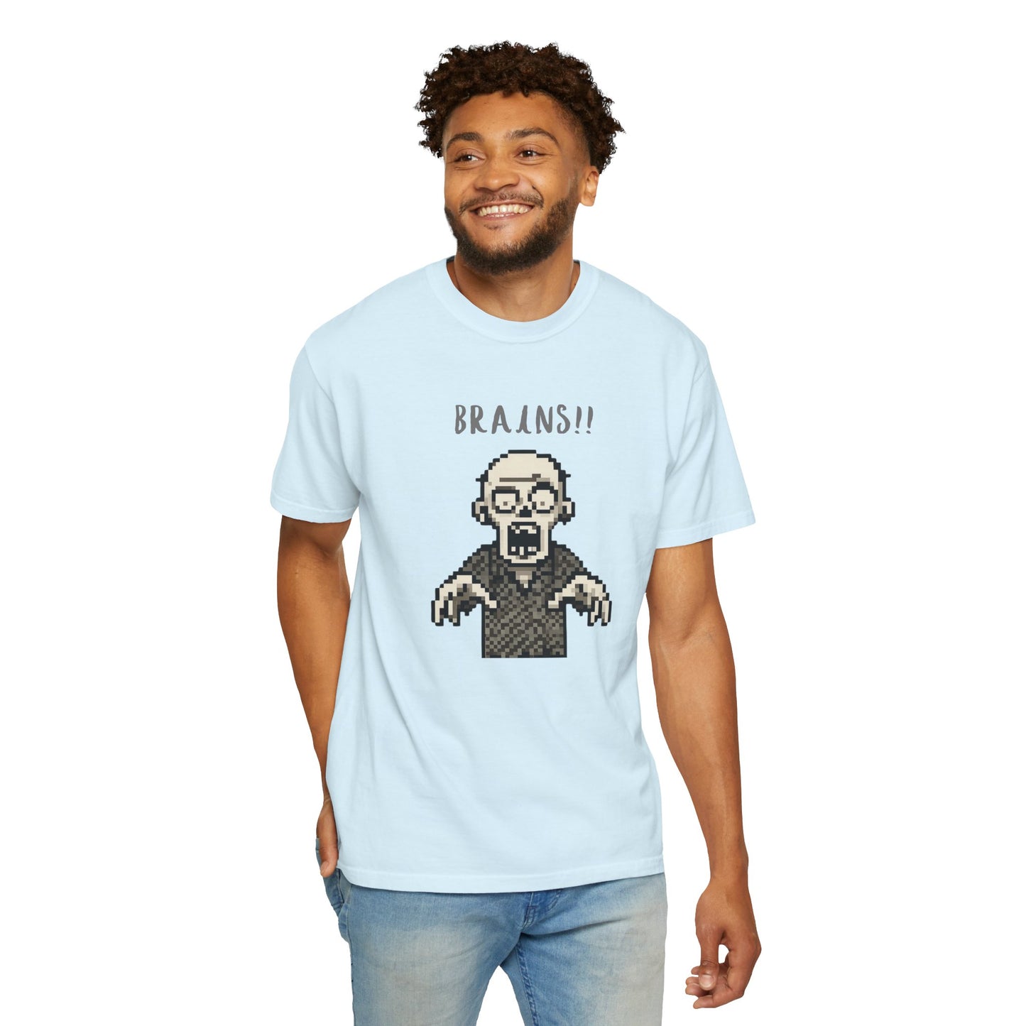 8-bit gaming aesthetic zombie t-shirt.