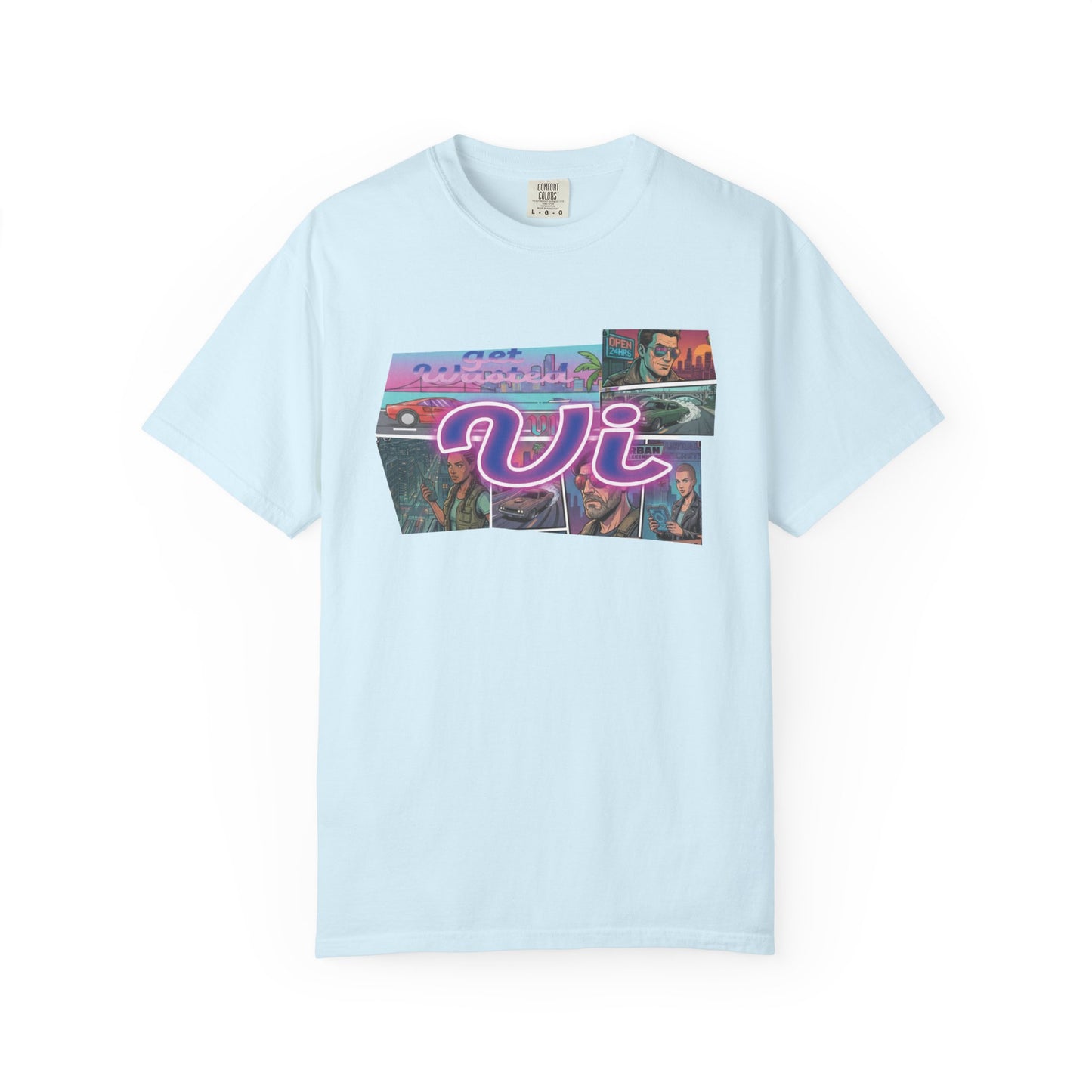 80s neon palm tree graphic tee

