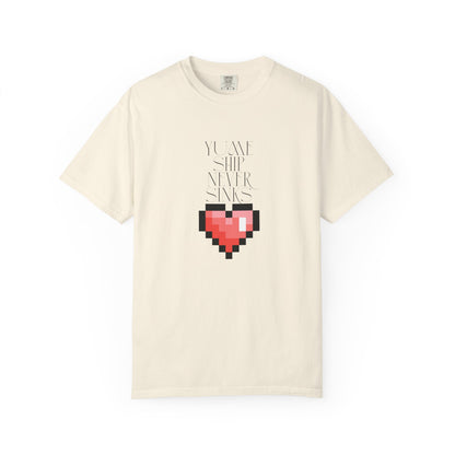 8 bit heart shirt front view comfort colors garment dyed cotton

