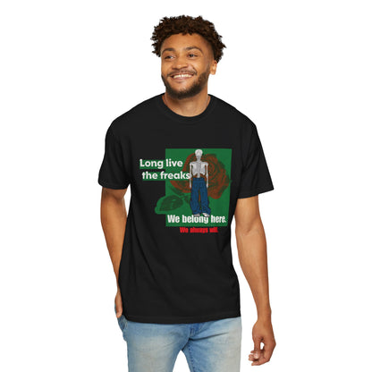 Long Live the Freaks" Gothic Skeleton T-Shirt
