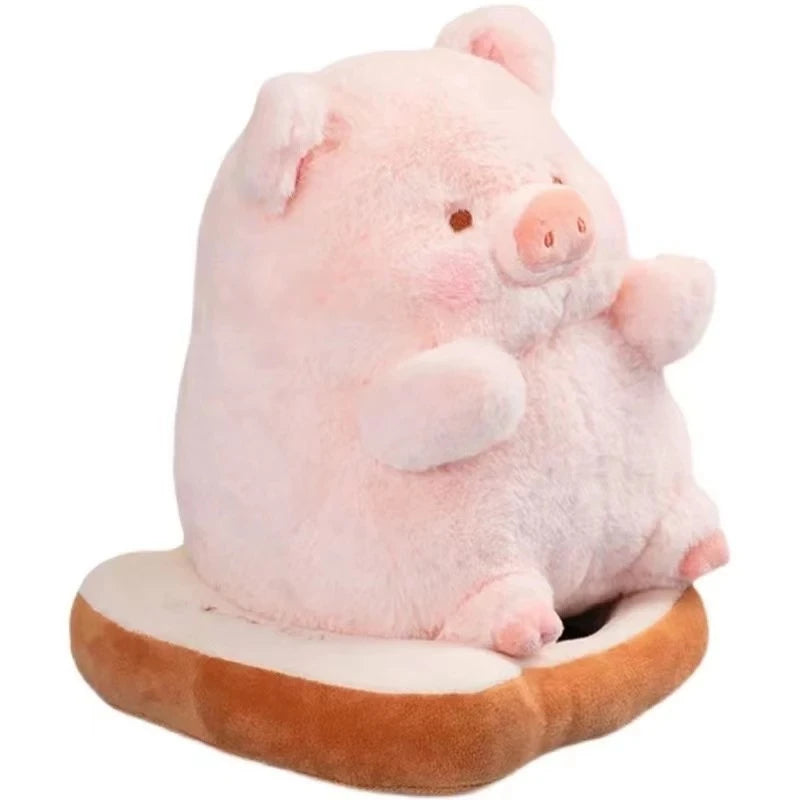 The Piggy Cute Toast Plush  Kawaii Bread-Collared Soft Stuffed Piglet Handmade Plush