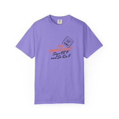 AC humor shirt styled with denim shorts for a casual summer outfit
