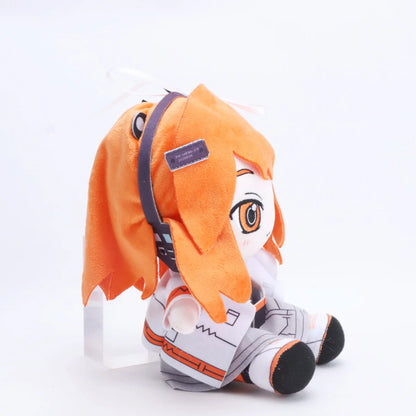 Adachi Rei handmade toy with orange accents and signature robot girl colour palette
