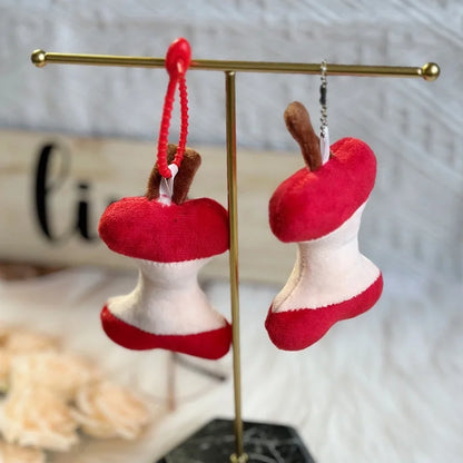 Aesthetic bag charm featuring a plush fruit keychain design